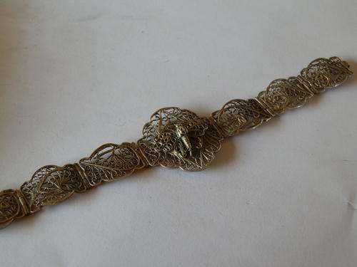 Old vintage silver filigree bracelet